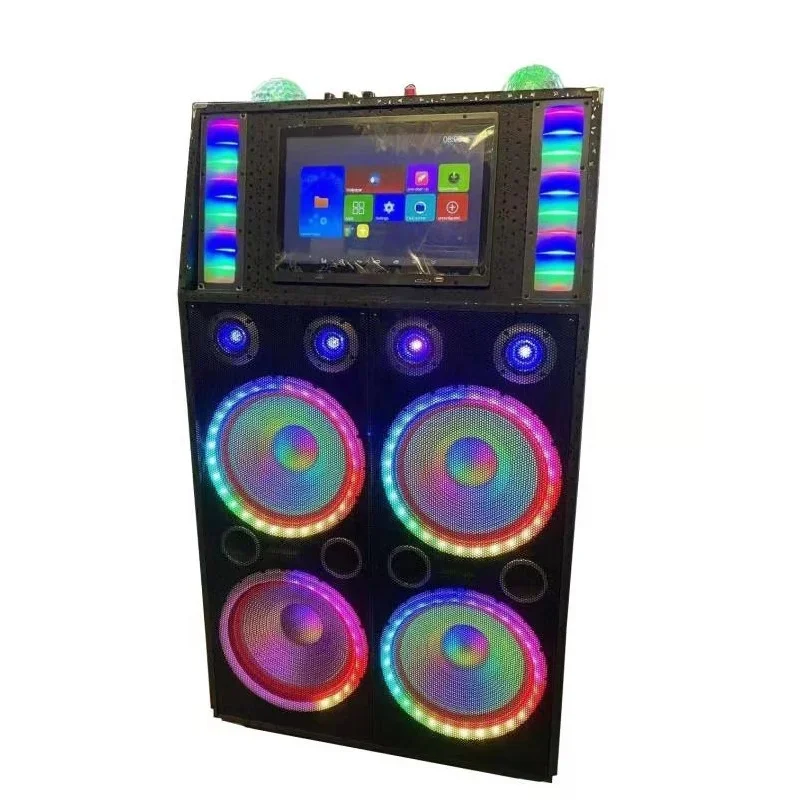 

Trolley Speaker Professional Big Power Wooden with 15 Inch Wood Outdoor Speaker Active 300W Party Speaker 1000w Karaoke