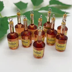 10Pcs/Lot Drink Charms Resin 3D Simulation Wine Alcohol Bottle Pendant For KeyChain Earring Diy Jewelry Findding Accessory