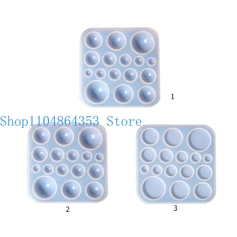 652F Round Patch Rings Necklace Silicone Mold Semicircle Pendant Handmade Mold Valentines Day Birthday Gift Jewelry