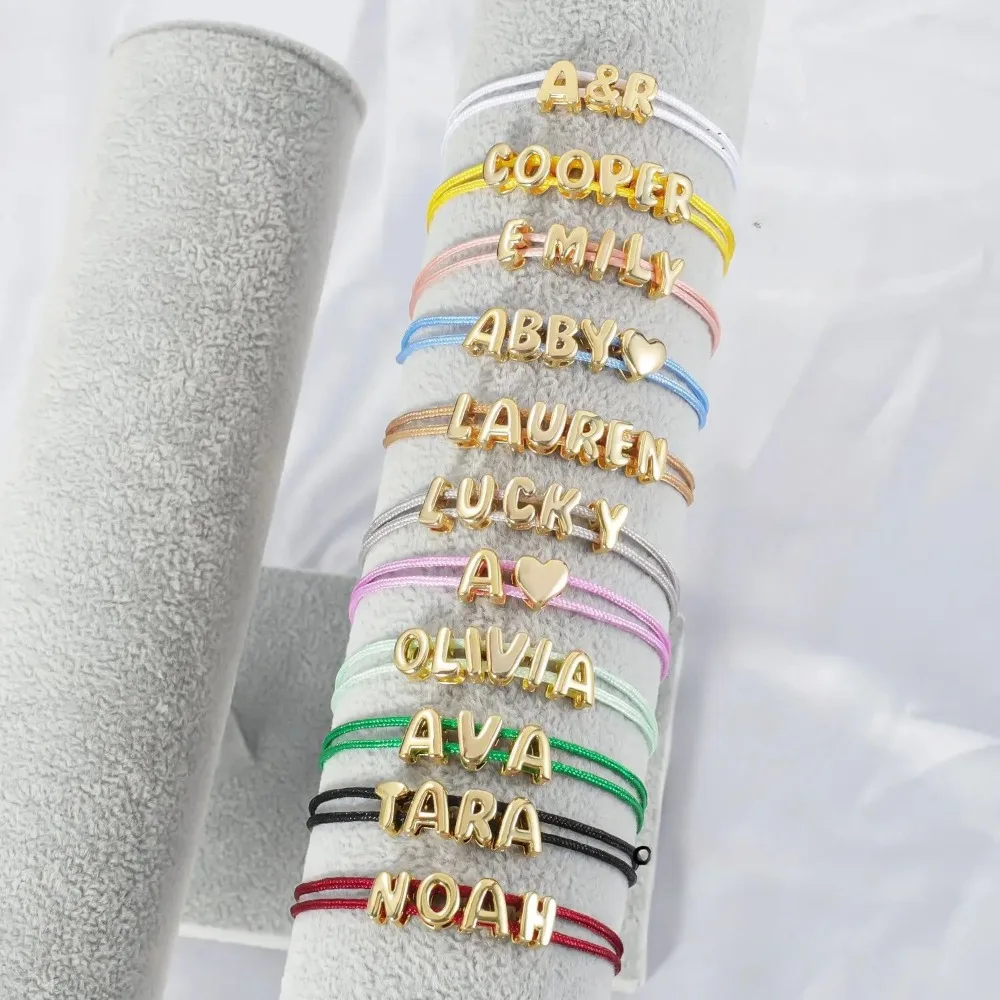 Personalized Custom Name 3D Letter Bracelet Woven Rope Versatile Combination Adjustable Bracelet Couple Jewelry Dropshipping