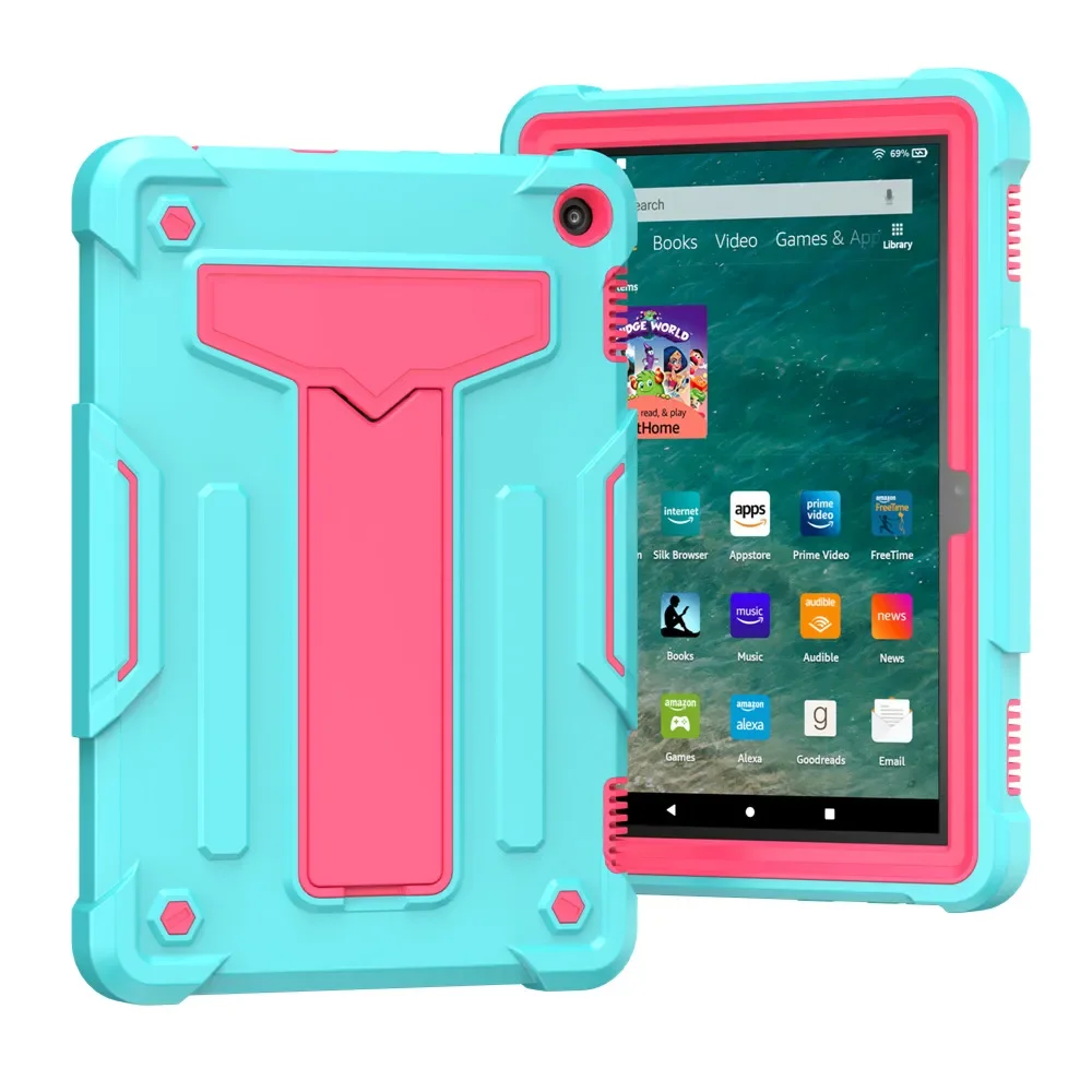 

Heavy Duty Protection Stand Tablet Cover For Kindle Fire HD8 Plus 2022 2020 For Amazon Kindle HD10 HD 10 Plus Fire 7 2022 Case