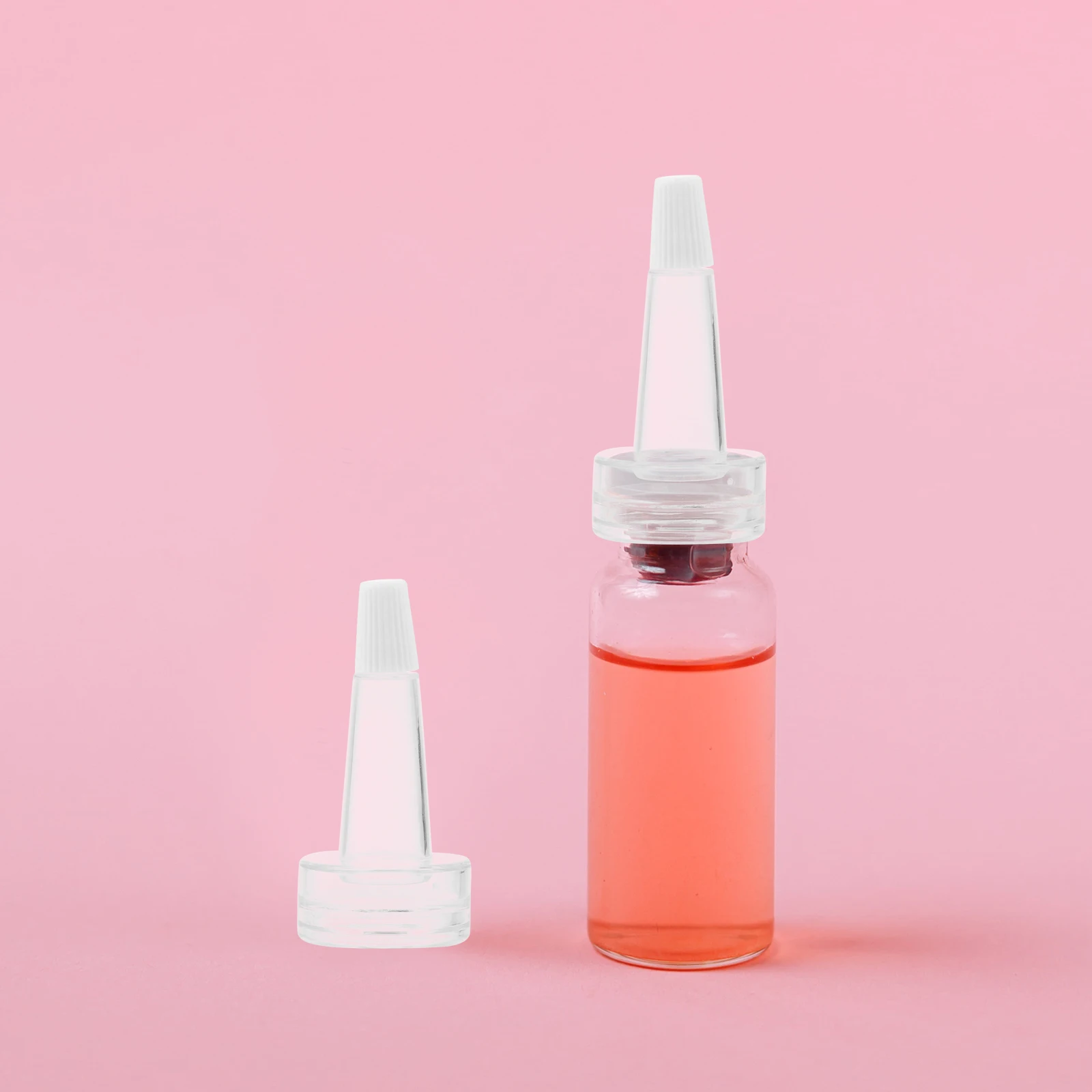 

100pcs Vial Bottle Caps Transparent Plastic Sealing Horn Shape Caps Leak Proof Professional Bottle Covers For Essence Liquid