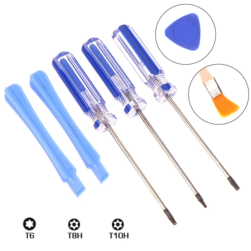 7Pcs/set Tamperproof Hole Repairing Opening Tool For Xbox One 360 PS3 PS4 PS5 Series Screw Driver Torx T6 T8 T10 Screwdriver