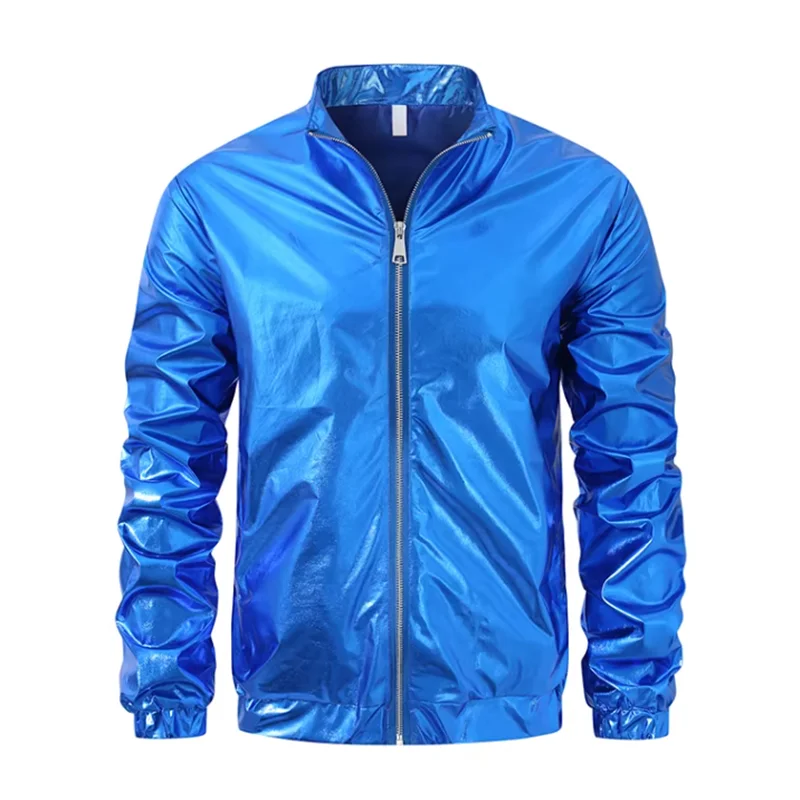 New Men's Stage Performance Luxury Jacket in Gold / Silver / Red / Purple , Fashion Mens Bar KTV  Loose Thin Coats - view 4