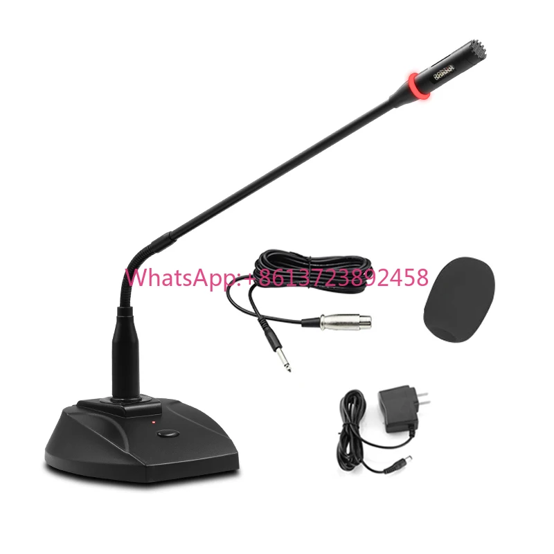 

Профессиональный кардиоидный проводной микрофон на гибкой стойке с разъемом XLR, настольный аудиоусилитель для конференций, совещаний, трансляций и выступлений