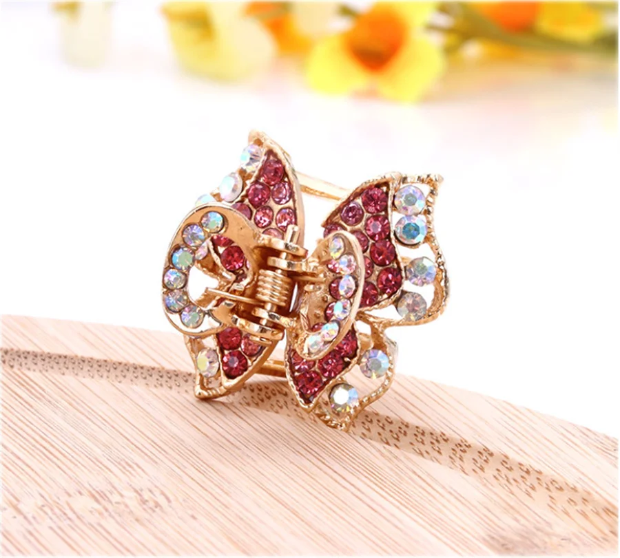 

Korean mini small hair claw clip women's metal crystal zircon claw crab hair clip fashionable personalized hairstyle accessories
