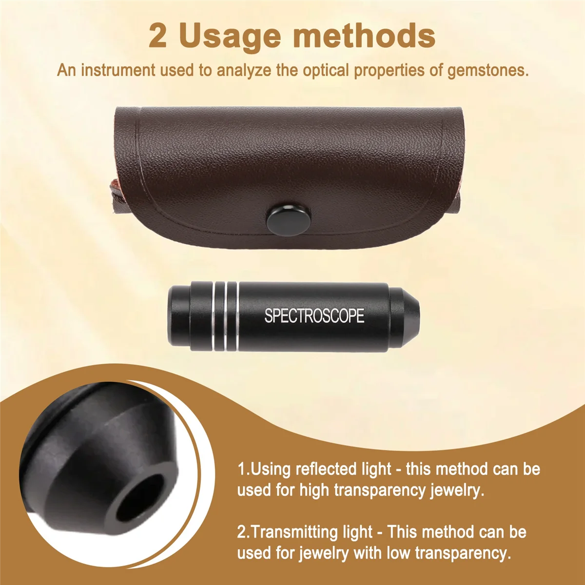 The New Pocket Gemological Spectroscope Diffraction 18mm in Diameter Medium Size Jeweller Gem Stone Tool