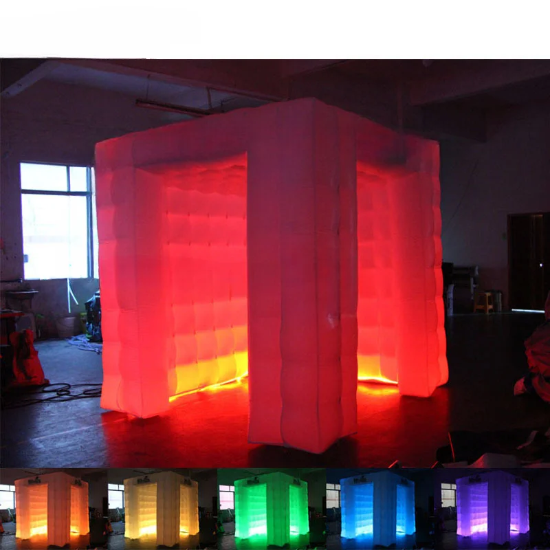 Custom Made Wedding Inflatable Photo Booth Light-Up Inflatable Photo Booth Air Tent With Colorful Led