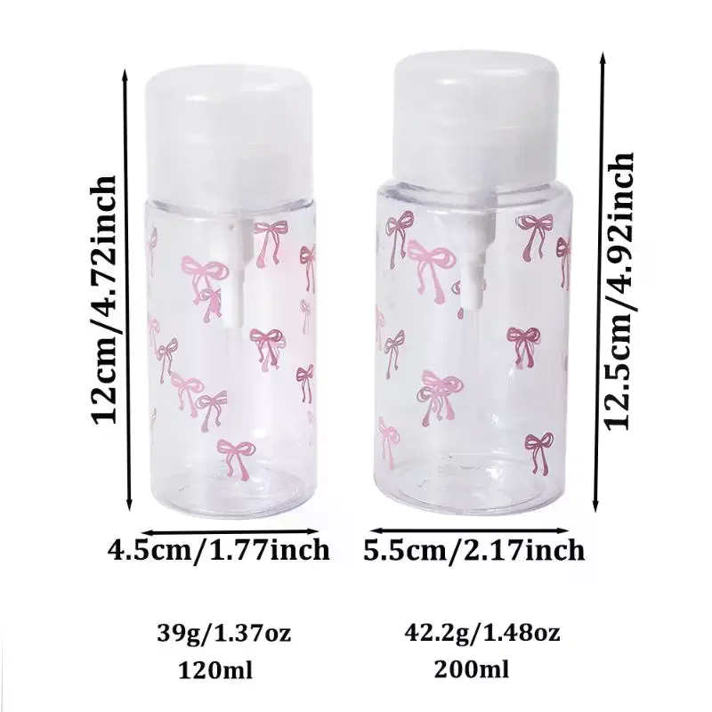 Boog Hart Druk Pompfles Hervulbare Dispenser Flessen Lege Fles Accessoires Voor Reinigingsolie Nagellak Remover