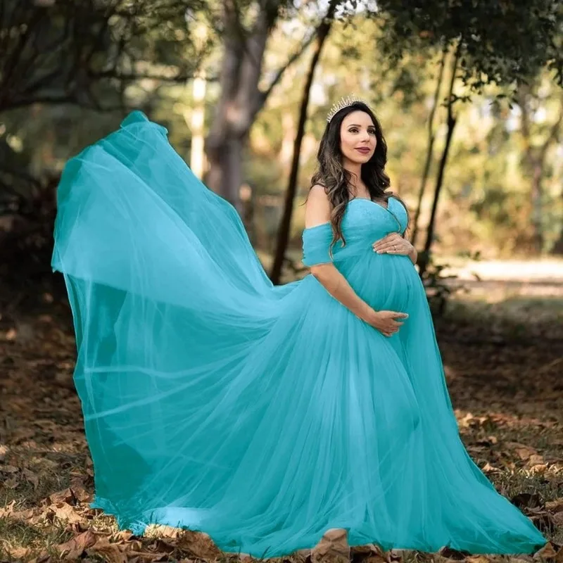 Nuovo abito premaman con spalle scoperte per servizio fotografico Abito incinta in pizzo Abito lungo maxi Abito premaman Puntelli per fotografia Servizio fotografico