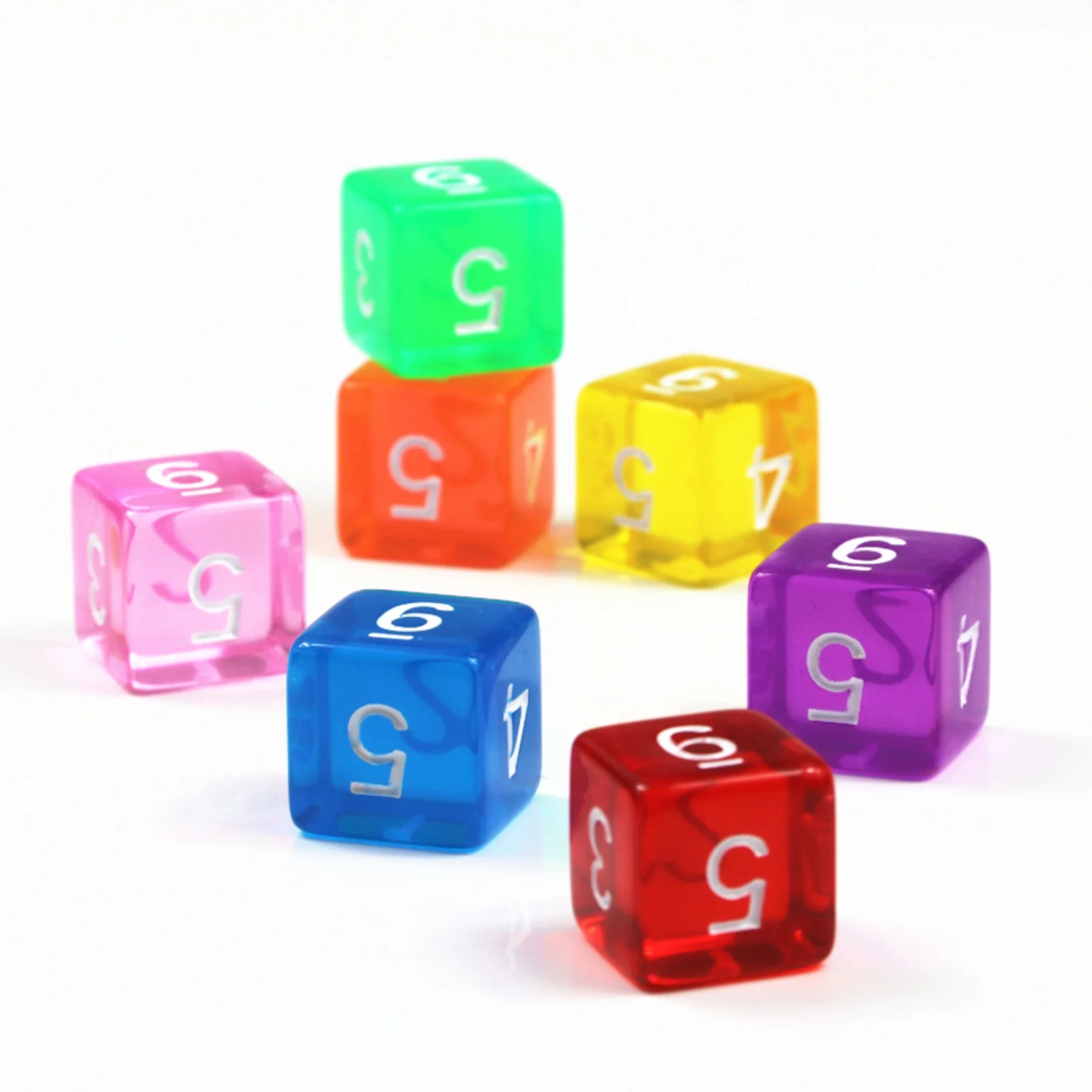 

D6 Dice Set Transparent Game Dice for Board Game DND Role Playing Game, 10pcs