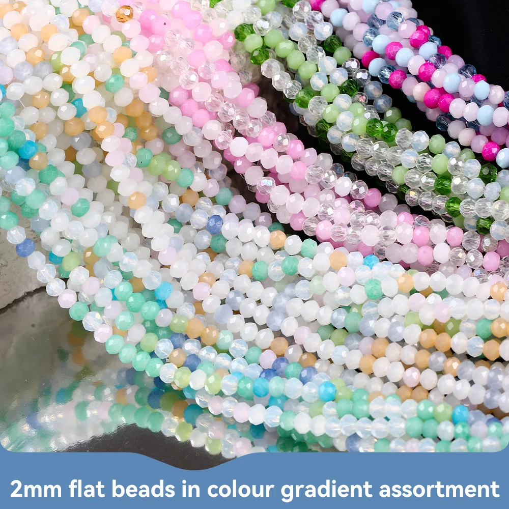 

Nibiru 2mm Mixed Color Crystal Beads Gradient Spacer Beads, Jewelry Making Supplies, DIY Craft Beads for Friendship Bracelets