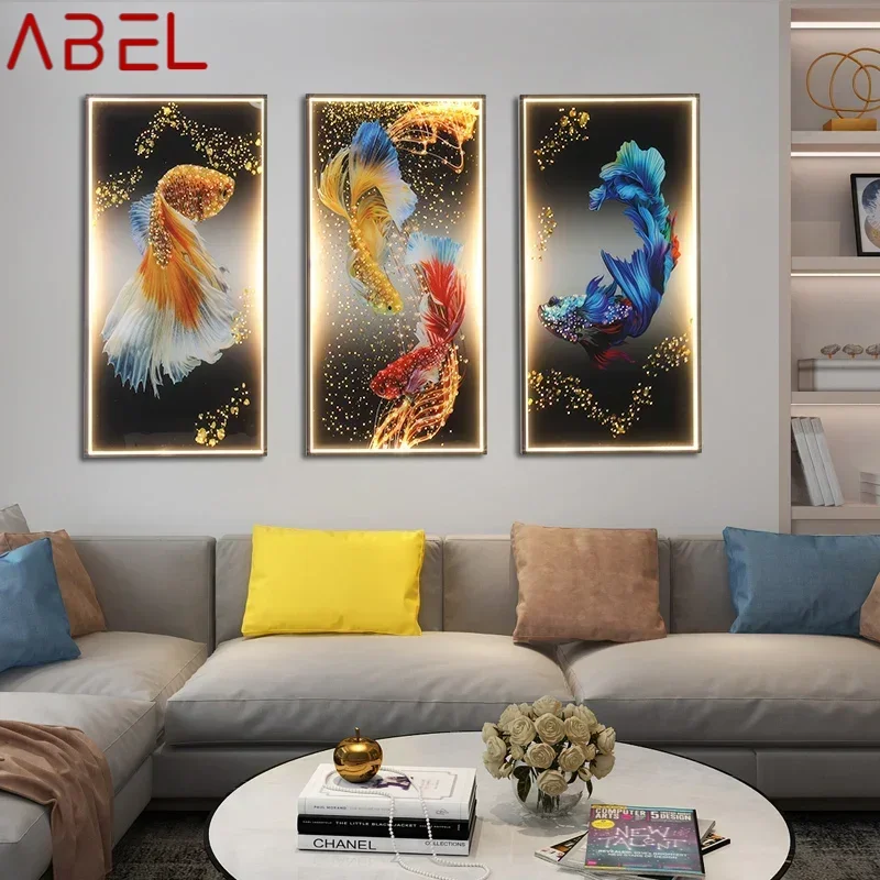 ABEL Picture Wall Lamps Modern Creative Three Pieces Suit Sconces Fish LED For Home Decoration