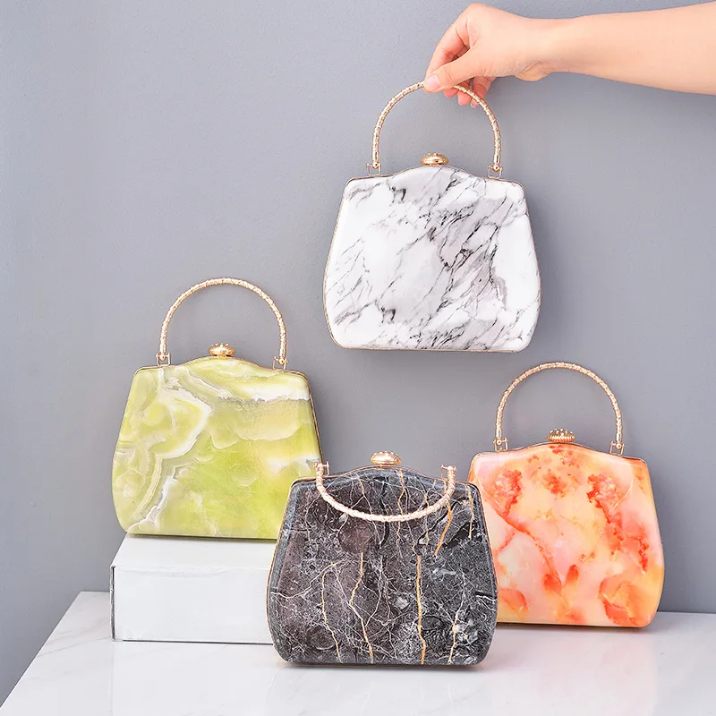 

Marbling Pu Dinner Bag Creative European and American Simple Banquet Bag Personalized Women's Bag Bag Party Bag