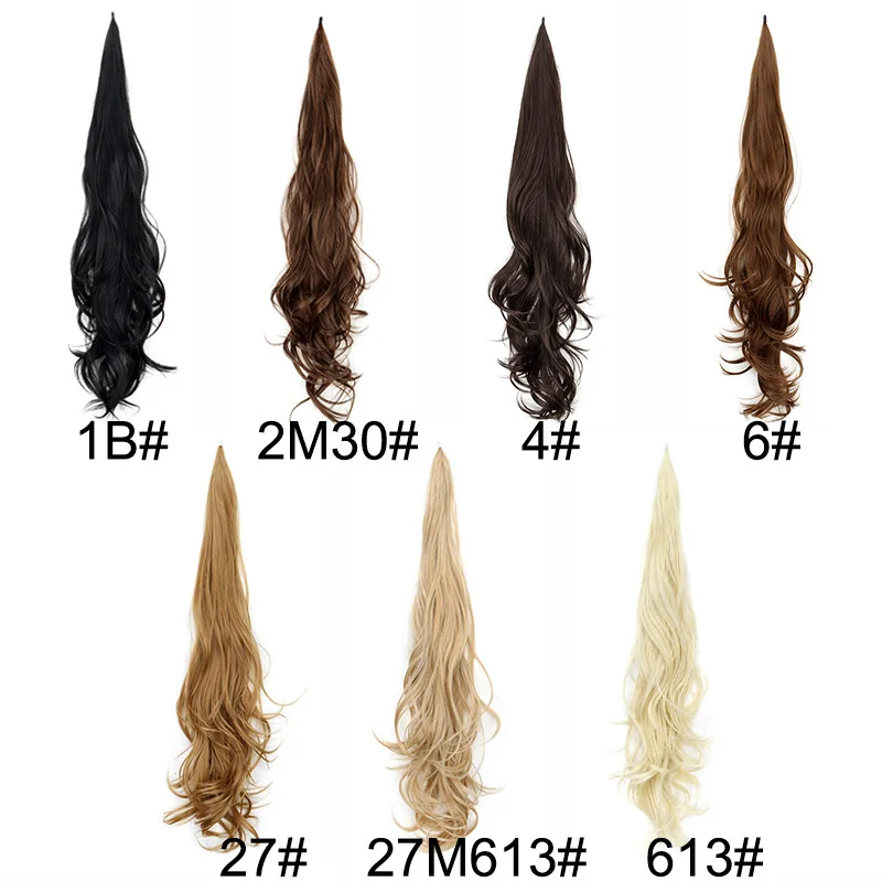 30 Inch Synthetic Adjustable Wavy Ponytail Extension High‑Temperature Fiber Hairpiece Quick Easy Install for Women Daily Party