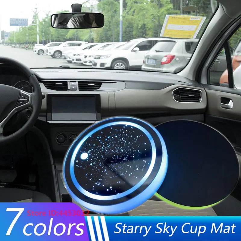 1 PCS Led Car Cup Holder Light For Citroen C4 Picasso Grand Picasso C2 C3 C5 C6 C8 7 Colors Coaster Photoinduction Accessories