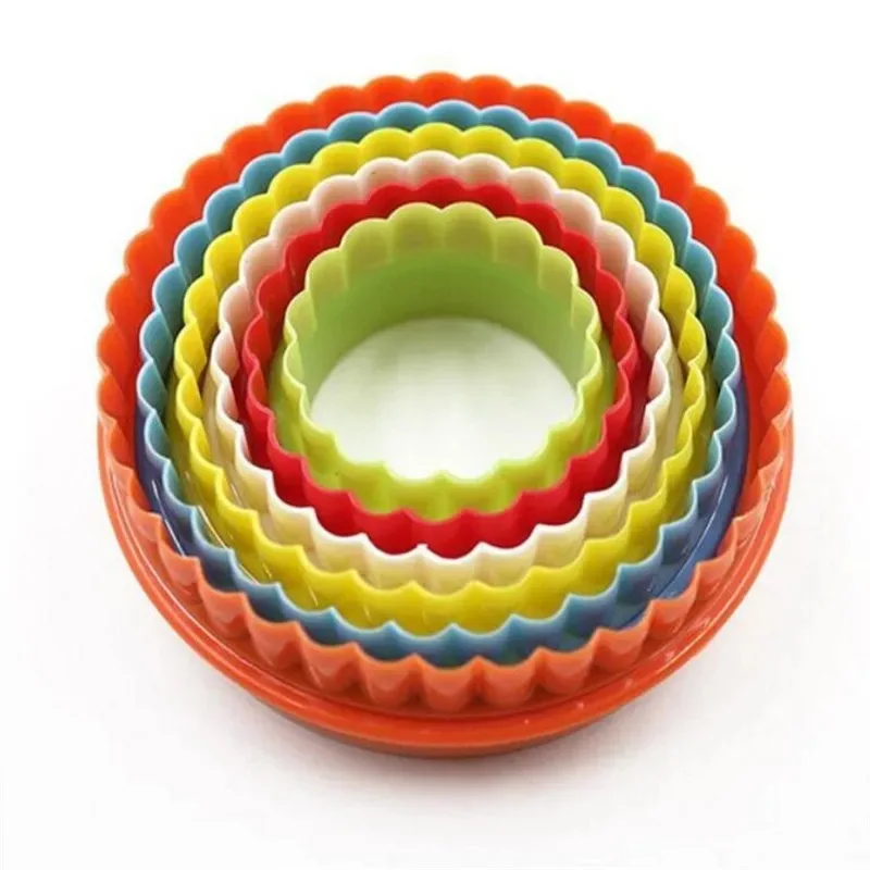 5pcs/Set 5 Size Plastic Cupcake Round Shape Cookie Cutter Cake Mold Biscuit Fondant DIY Cake Kitchen Cooking Tools