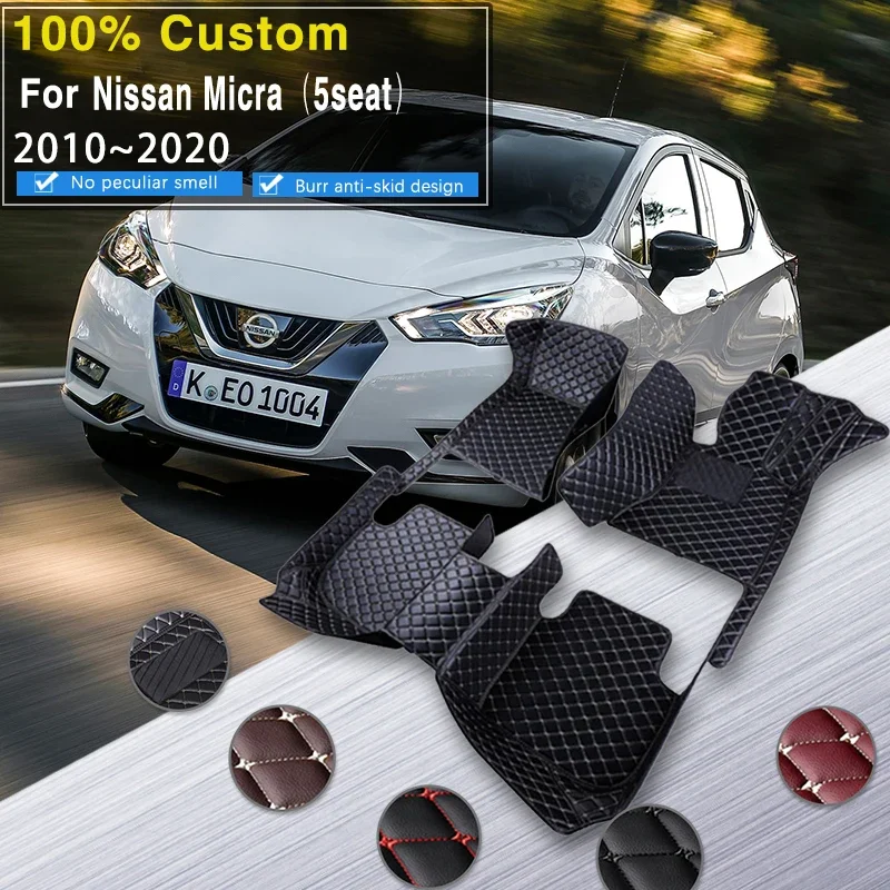 

Quality Car Floor Mats For Nissan Micra March Renault Pulse K13 2010~2020 Non-slip Carpet For Car Waterproof Floor Mat Car Acces