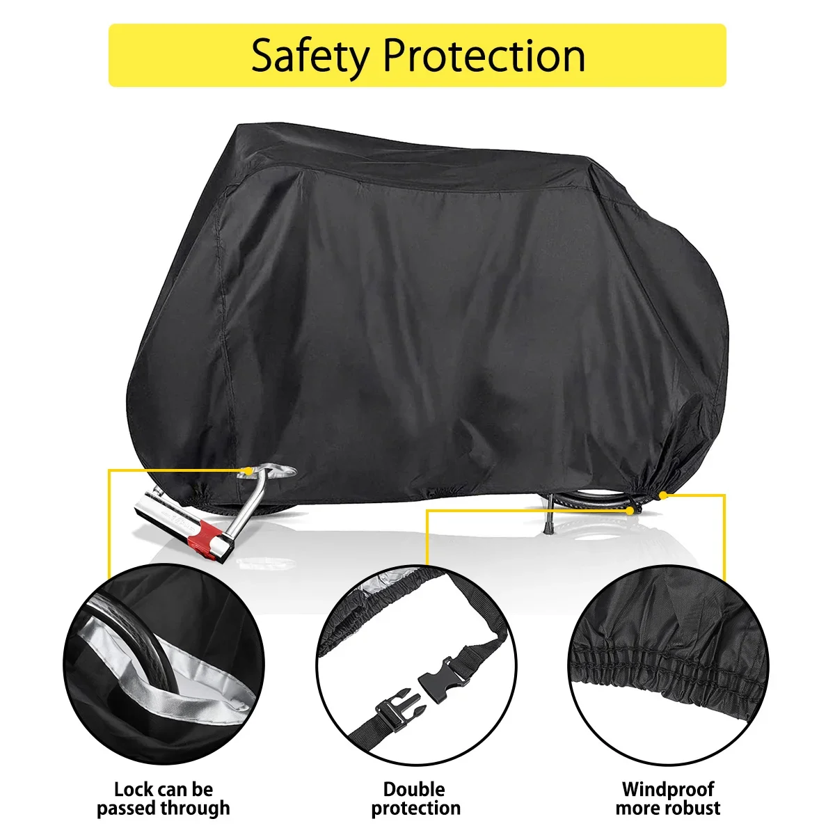 201D Bicycle Protective Cover Waterproof Bike Cover Outdoor Snow Rain Sunshade UV Protection Dust-proof For One/Two Bike