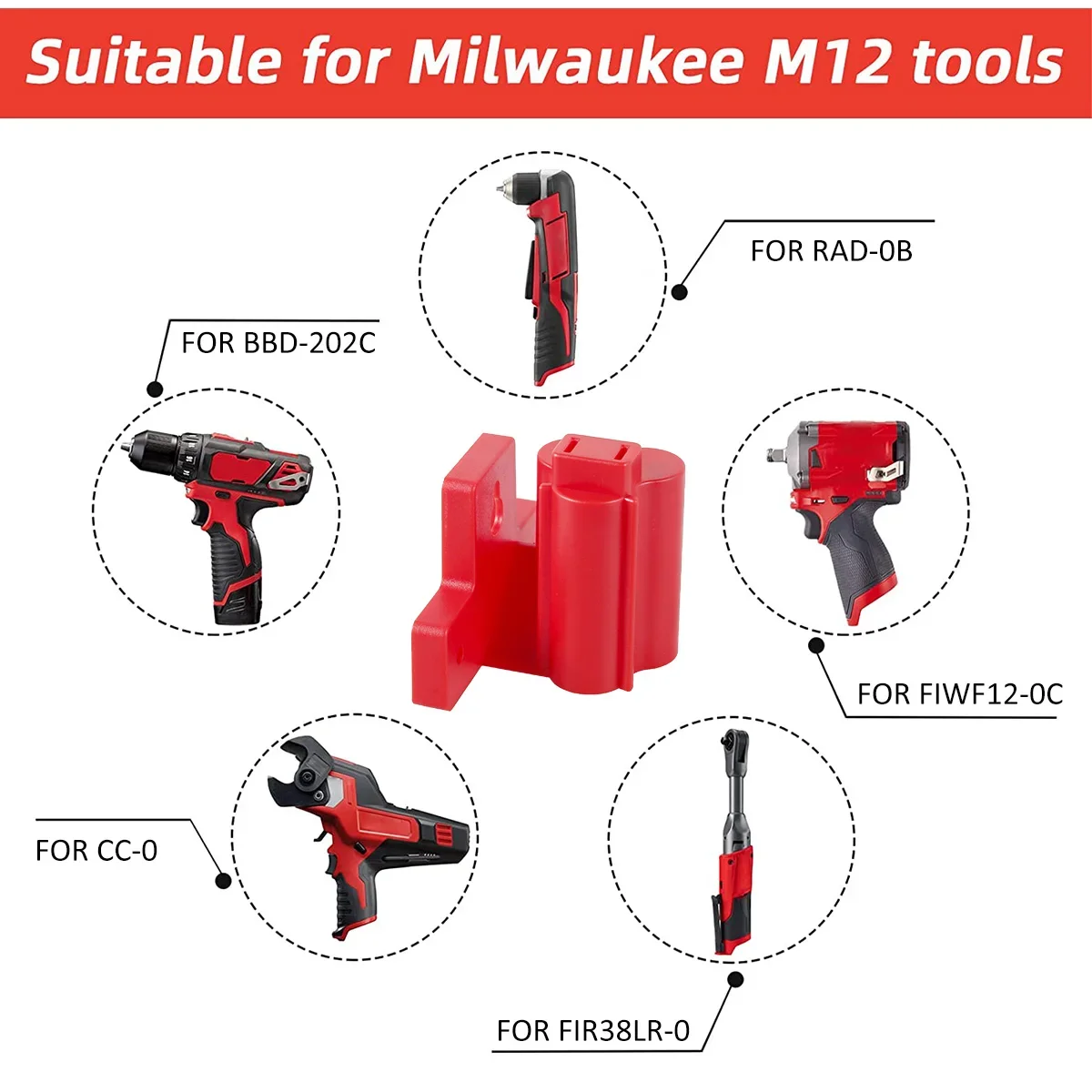 4Pcs/Set Battery Mount Holder Wall Mount Machine 12V Battery Electric Tool Fit Storage Rack Power Tools for Milwaukee M12