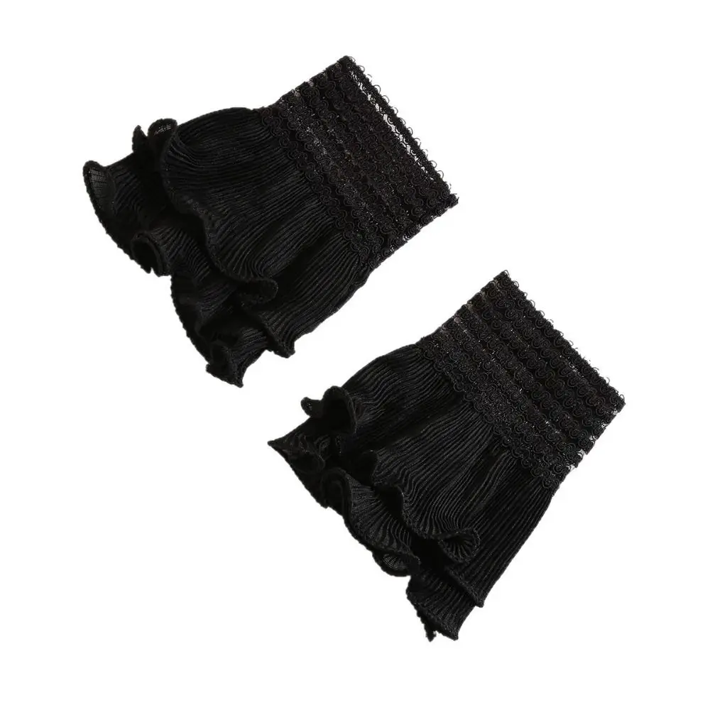 

New Multilayer Ruffle Fake Cuff Detachable White Black False Sleeve Cuffs Sweater Cuffs