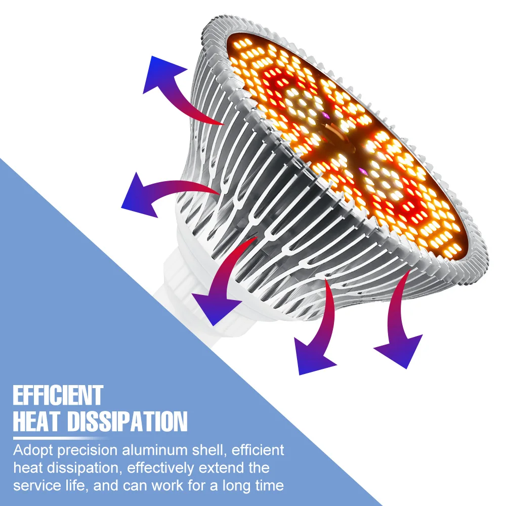 150W E27 LED Full Spectrum Plant Grow Light Bulb Indoor Flower Seeds Vegetable Hydroponics Growth Box Cultivation E14 IR UV Lamp