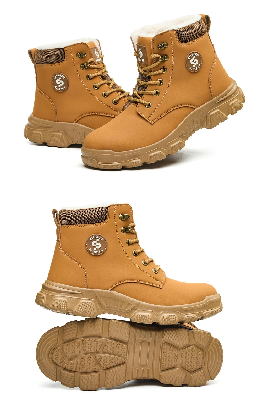 Men Winter Work Safety Boots Lightweight Steel Toe Work Shoes Men Waterproof Warm Security Protection Safety Shoes