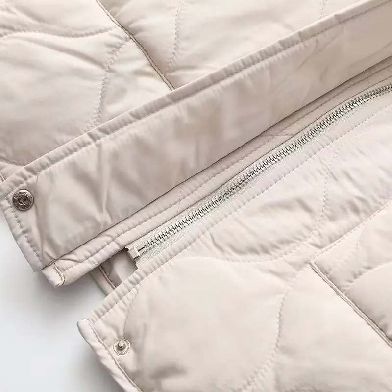 Klassiek patchworkjack voor dames Herfst Winter Los gewatteerd Warm Turn-Down kraag Katoenen jas Lange mouw Zak-Detail Uitloper