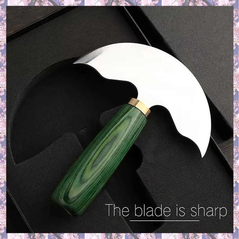 2025 Trend Leather Craft Handmade Handcraft Wood Handle Cutting Tool- Professional Leather Half Round Blade DIY Skiving Cutter A