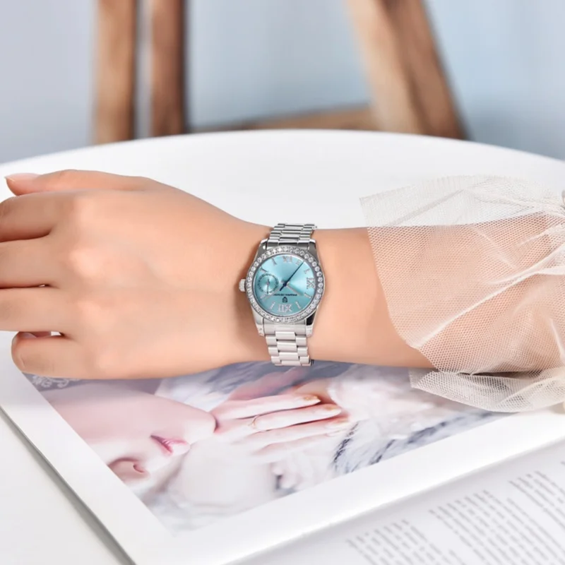 PAGANI DESIGN 1776 ساعة كوارتز للسيدات على الموضة مقاومة للماء بحزام من الفولاذ المقاوم للصدأ ساعات عمل غير رسمية للمرأة reloj mujer