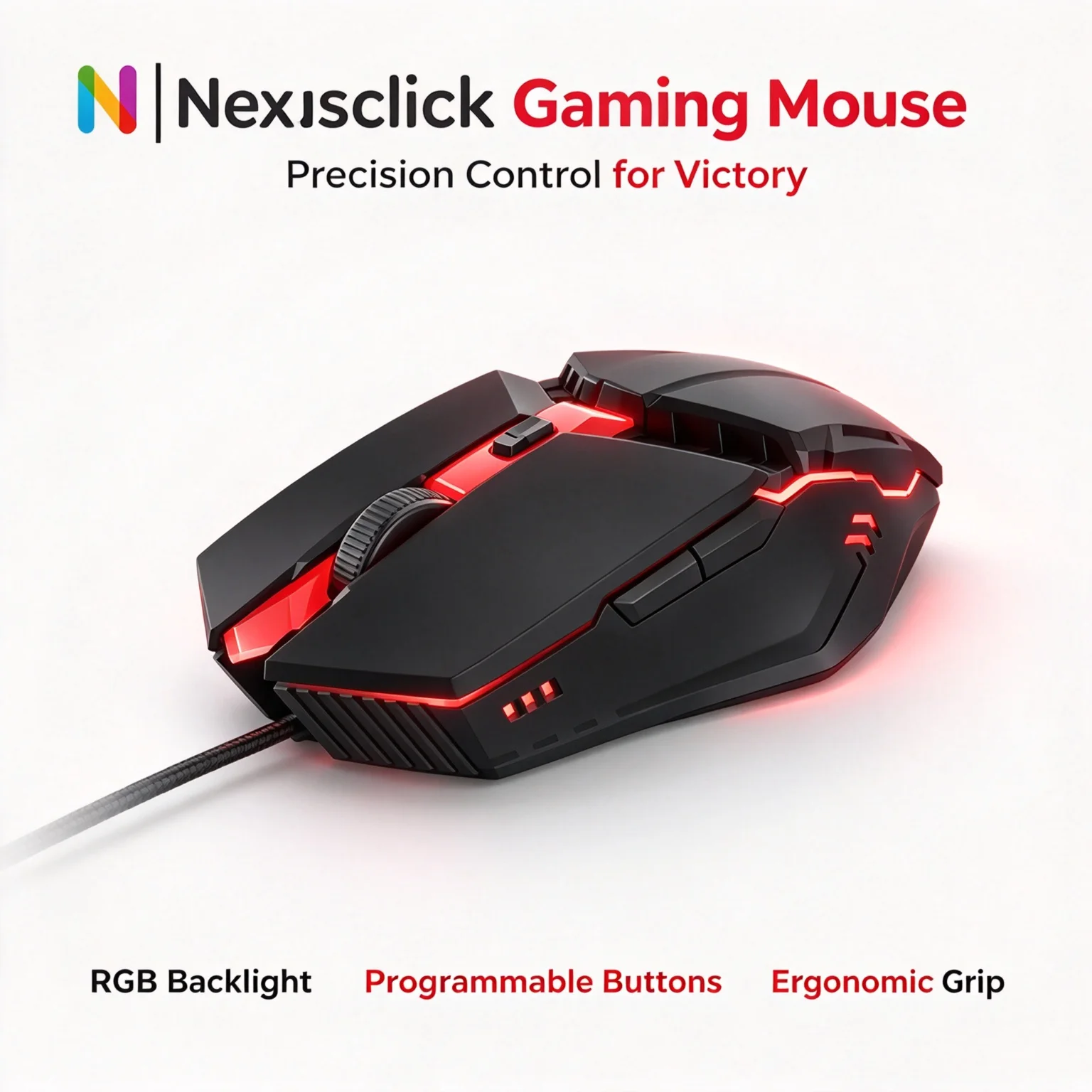 RGB Backlit Ergonomic Design Gaming Wired Mouse DPI Adjustable Office Stylish Slient Click Optical USB Mouse For PC Computer
