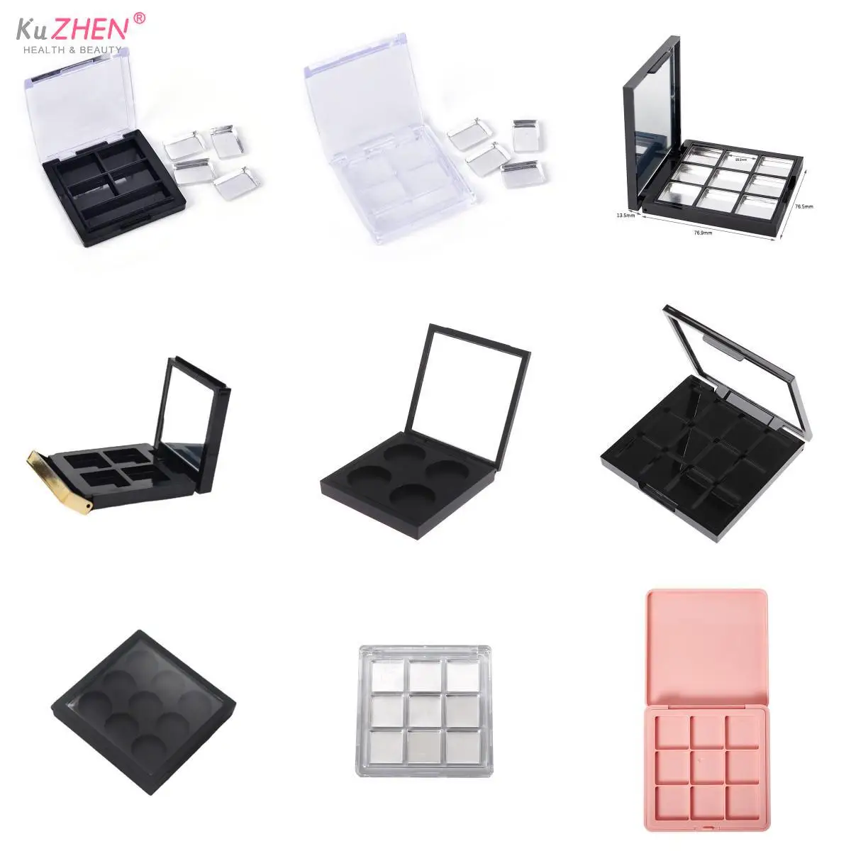 11Styles Empty 4/9/12Grids  Eyeshadow Case Palette Eye Makeup Storage Dish For Women Girls Makeup Beginners DIY Eye Shadow Tool