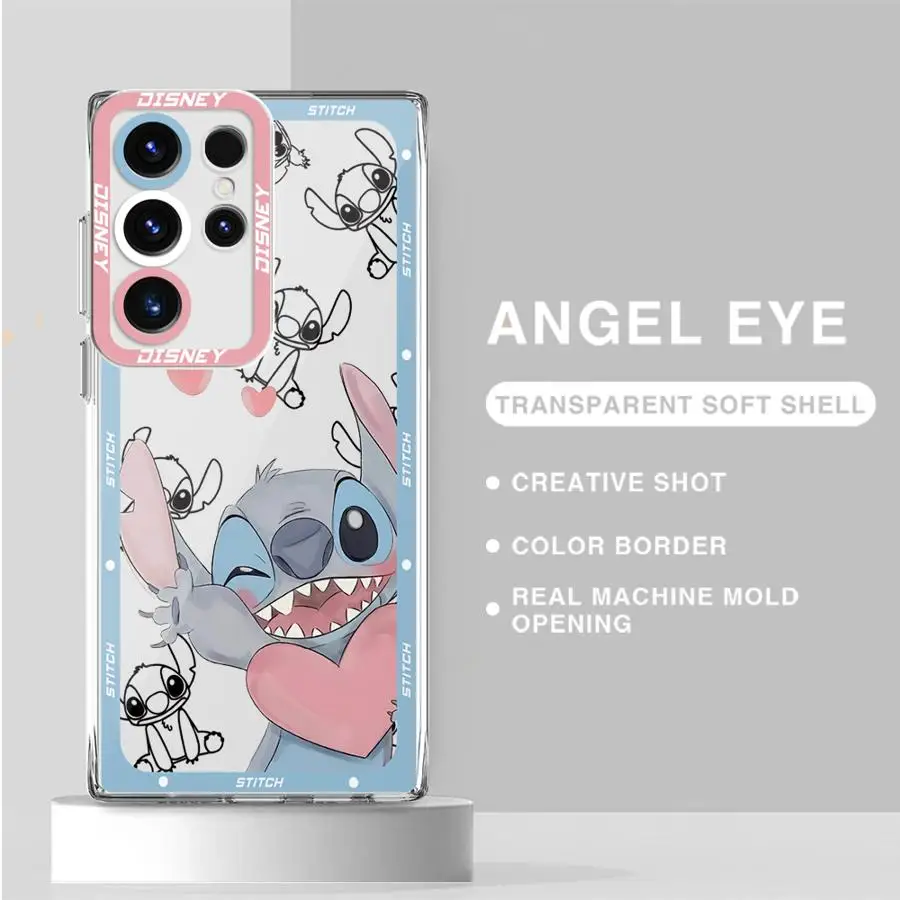 Disney Angel Stitch Lilo Phone Case for Xiaomi Redmi Note 11 Pro 5G 12S 11S 12 13 11 Pro Plus 10S 10 Pro 13 5G 9 9S Clear Cover