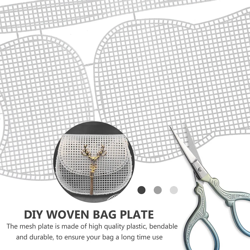 

6Pcs Bag Grid Plate DIY Plastic Sheets for Knitting Handbag Wallet Weaving Craft Projects Embroidery Sewing Accessory