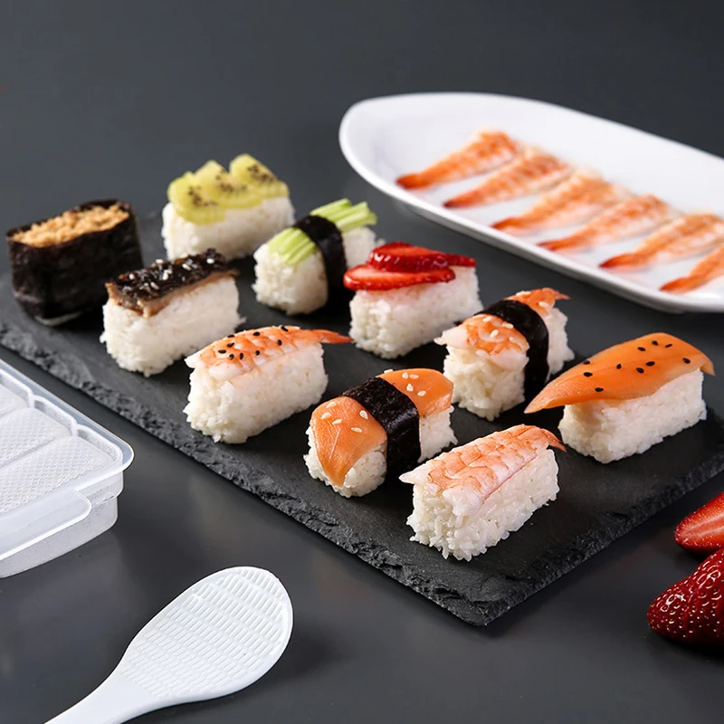 10grids Rice Ball Set Mini Square Sushi Roll Mold Bento Press Mold Food Diy Tools Restaurant Kitchen Accessories With Rice Spoon