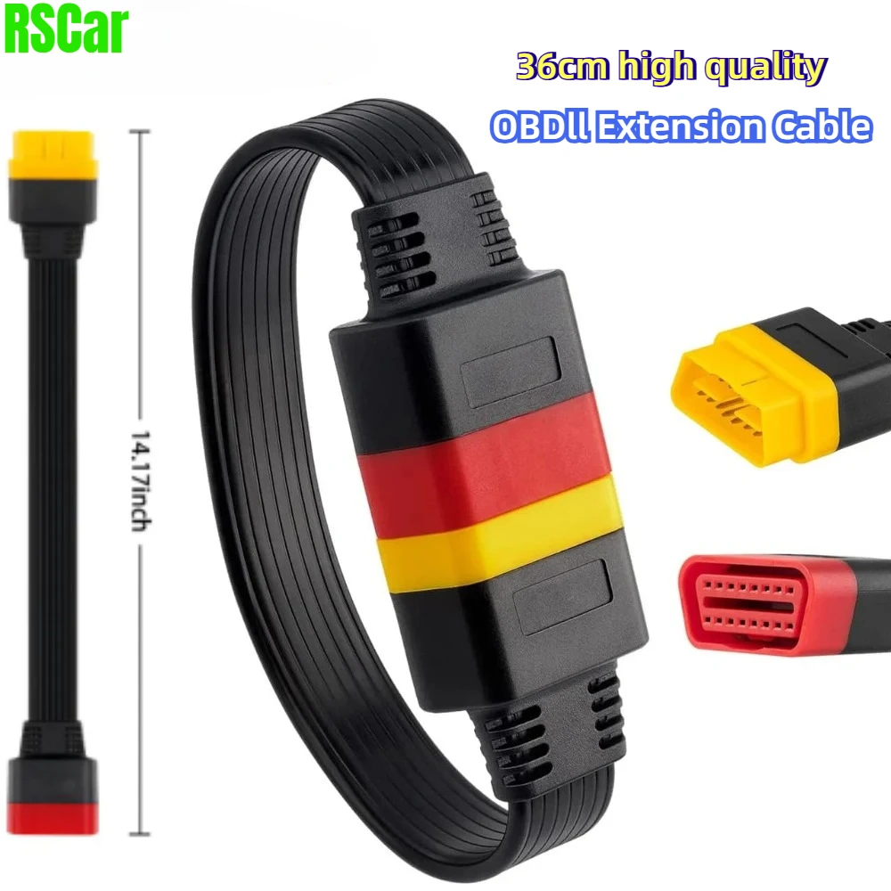 

Quality 36CM OBDII Extension Cable 16 Pin Male To Female for Thinkdiag Easydiag OBD2 Connector 16Pin Diagnostic ELM327 Cable