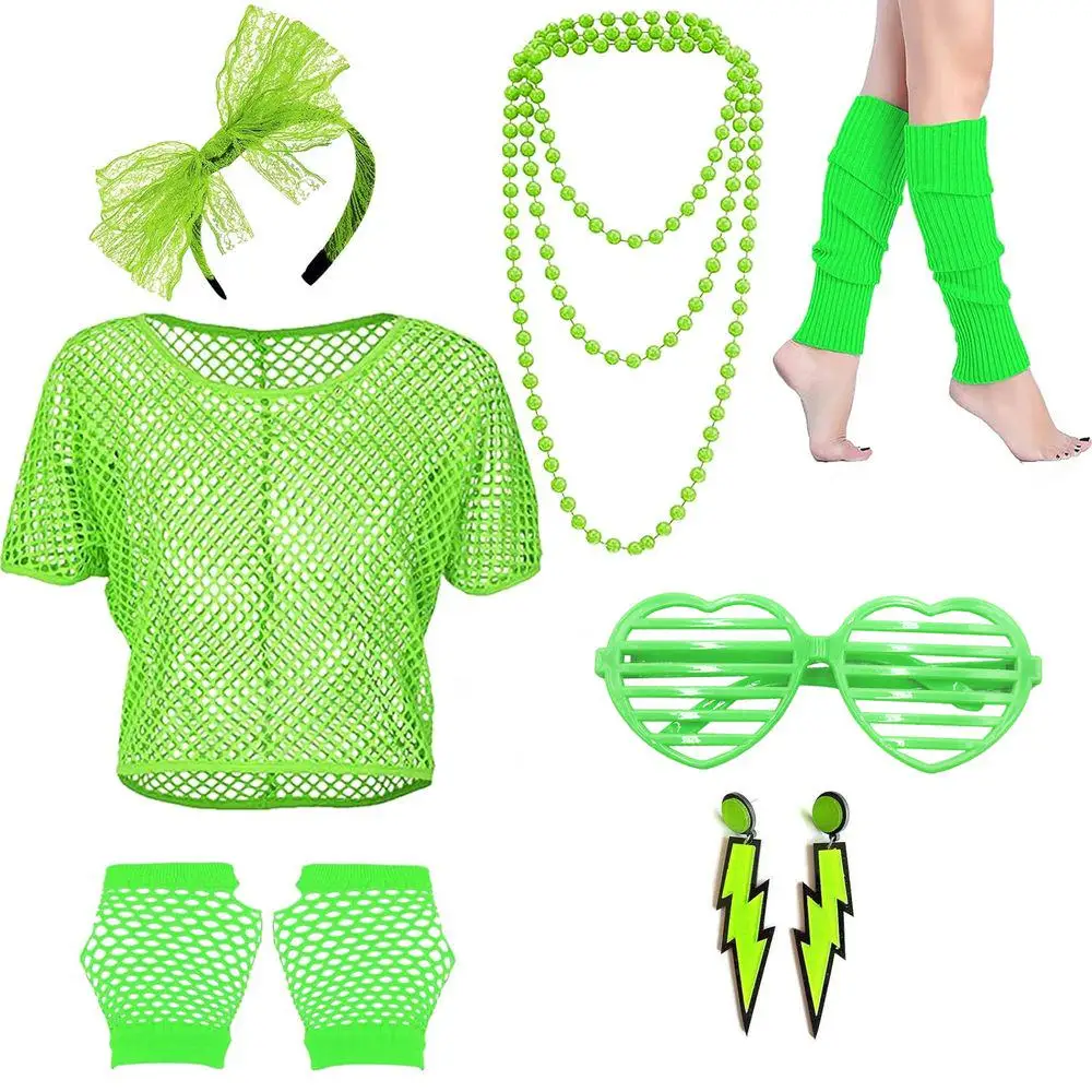 

PESENAR Wholesale 80s Theme Costume Kit for Halloween, Carnival Parties & 1980s Cosplay