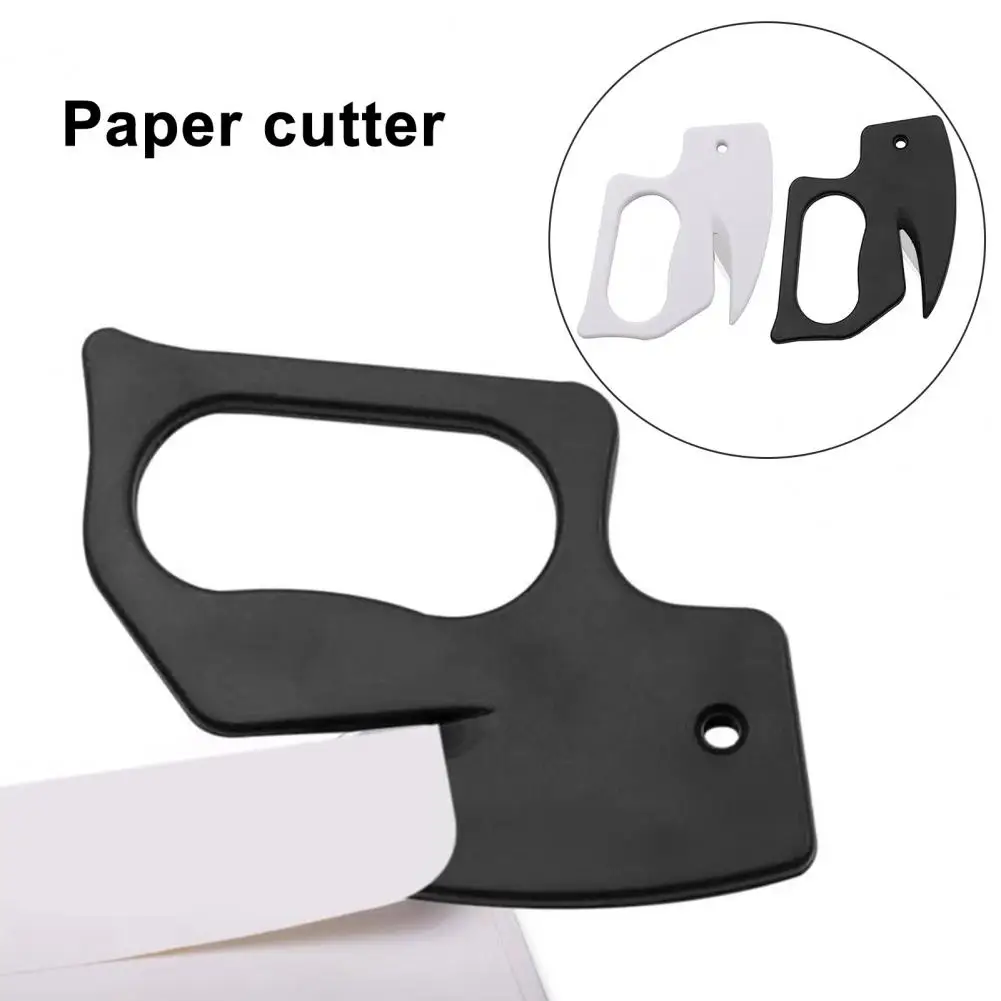 4Pcs Letter Opener Envelope Slitter Plastic Envelope Knife Stationery Cutter Black Mail Opener Wrapping Paper Cutter for Office