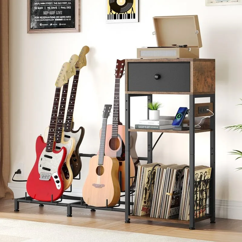 

YITAHOME Guitar Stand 4 Holdge Dradjustable Multiple Guitar Stands Floor For Home Music Studio Storage With Amp Accessories Rack