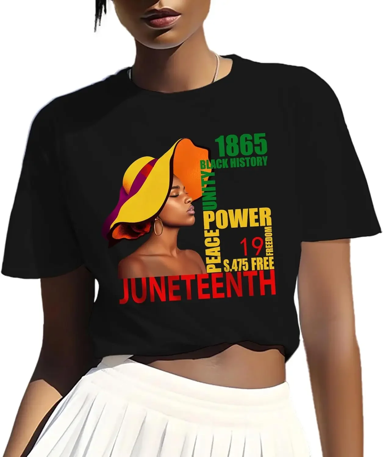 African American Freedom Black History June 19 1865 T-Shirt. Juneteenth Shirts for Women