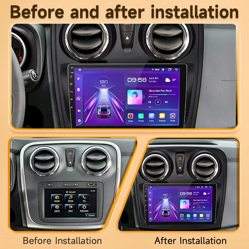 CarPlay Android Auto Car Radio for Renault Logan 2 Sandero 2012-2019  GPS Navigation Auto Stereo Multimedia Player No 2din 5G
