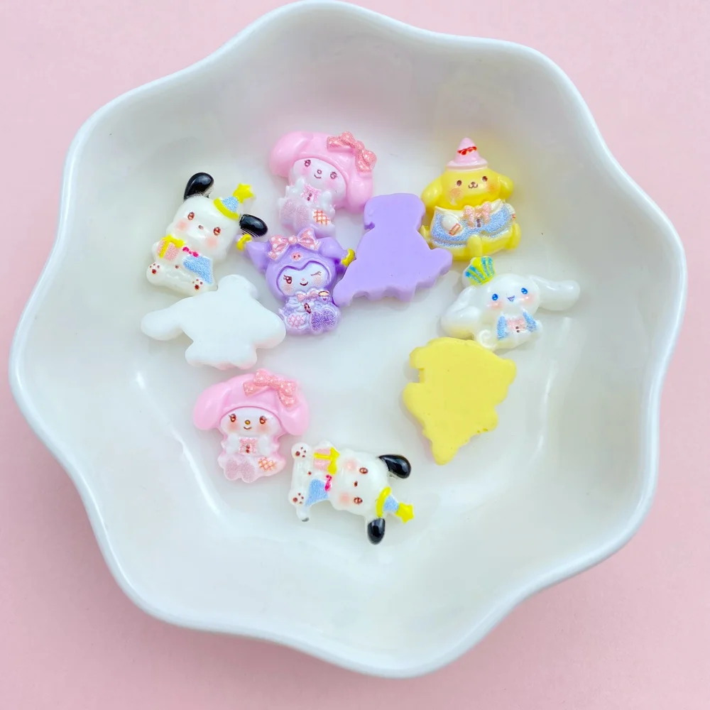 20Pcs New Cute Resin Rabbit, Puppy Collection Flat Back  Ornament Jewelry Making Manicure Hairwear Accessories