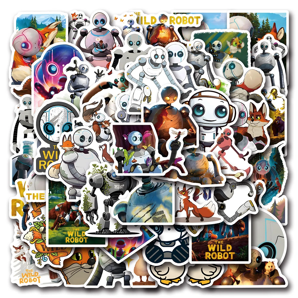 10/30/54pcs Anime Movie The Wild Robot Stickers Cartoon Kids Decals Toy Scrapbook Luggage Phone Fun Graffiti Sticker Decoration