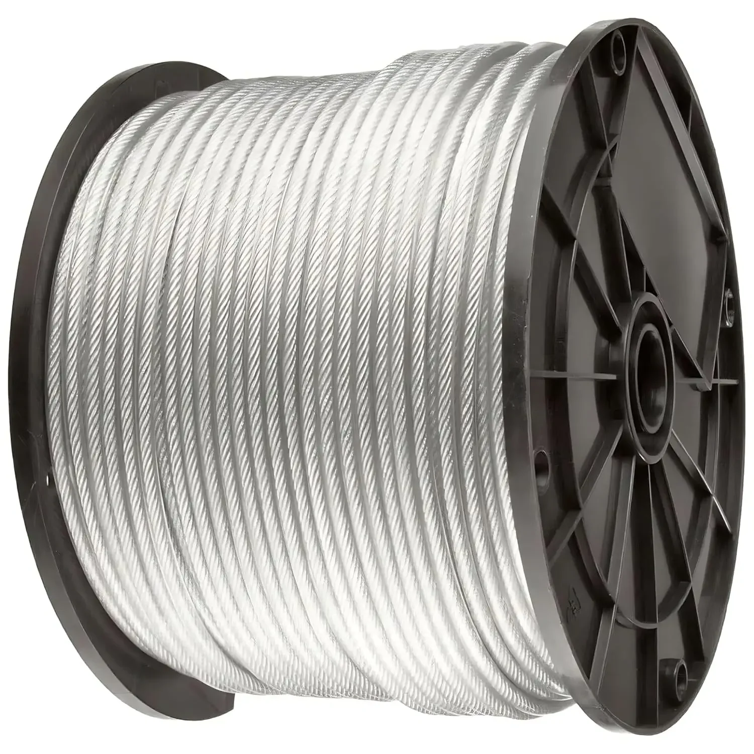 Vinyl Coated Stainless Steel 304 Cable Wire Rope 1/8" Thru 3/16" 7x19-500 ft Reel for DIY Cable Decking Railing System, Ma