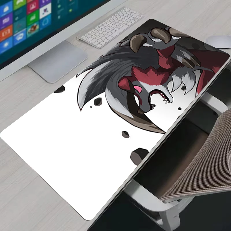 Computer Mouse Pad Gaming P-pokemon Lycanroc MousePad Stitch Edge XXL Large Gamer Keyboard Pad PC Accessories Rubber Desk Mat view 5