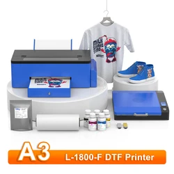 A3+ DTF Printer L1800 DTF Transfer Impresora for T-shirt Printing Machine with White Ink Circulate A3 L1800 DTF Printing Machine