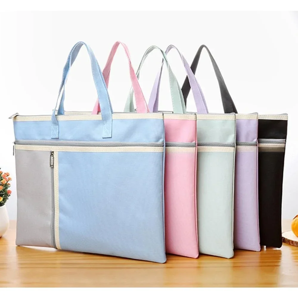 حقيبة محفظة فنية مع سحاب ومقبض حقيبة أكسفورد ذات سعة كبيرة حاوية تخزين الأعمال الفنية مقاس A3