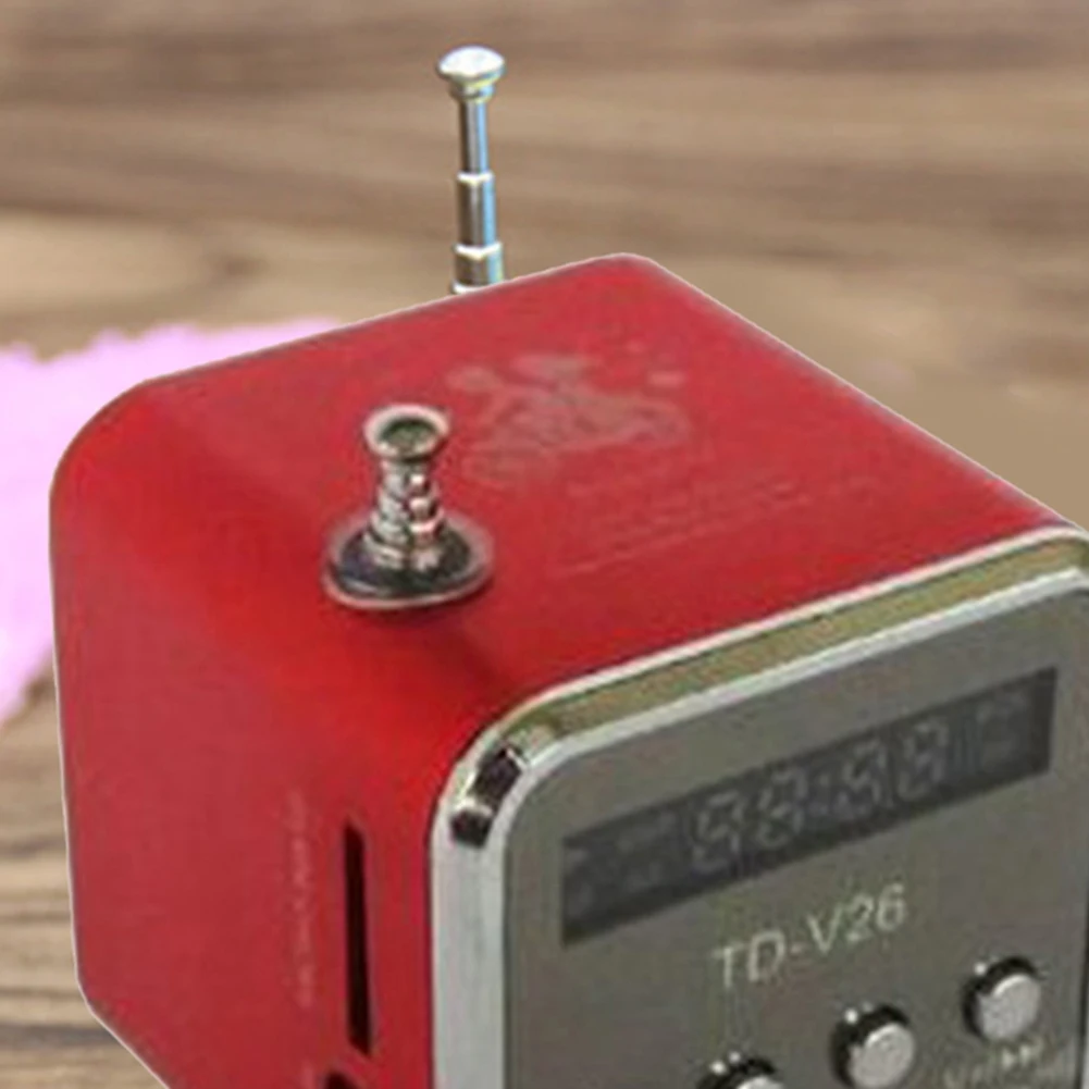 B03B-TD-V26 Ricevitore radio mini FM portatile digitale Altoparlante LED Altoparlante wireless Supporto MP3 Scheda SD/TF Nero