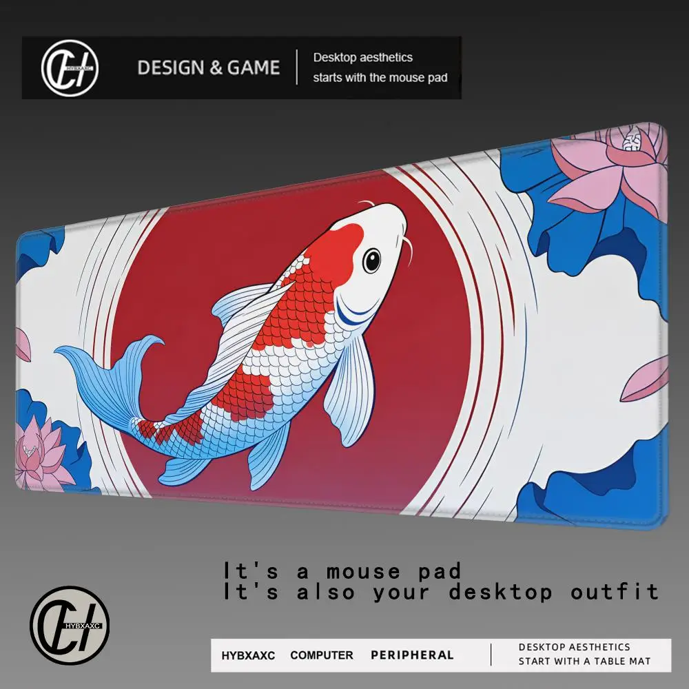 

HYBXAXC Large Carp Art Mouse Pad Large Gaming Accessory Game Deskmats HD Non-Slip Computer Keyboard Mat Laptop Long Mousepad