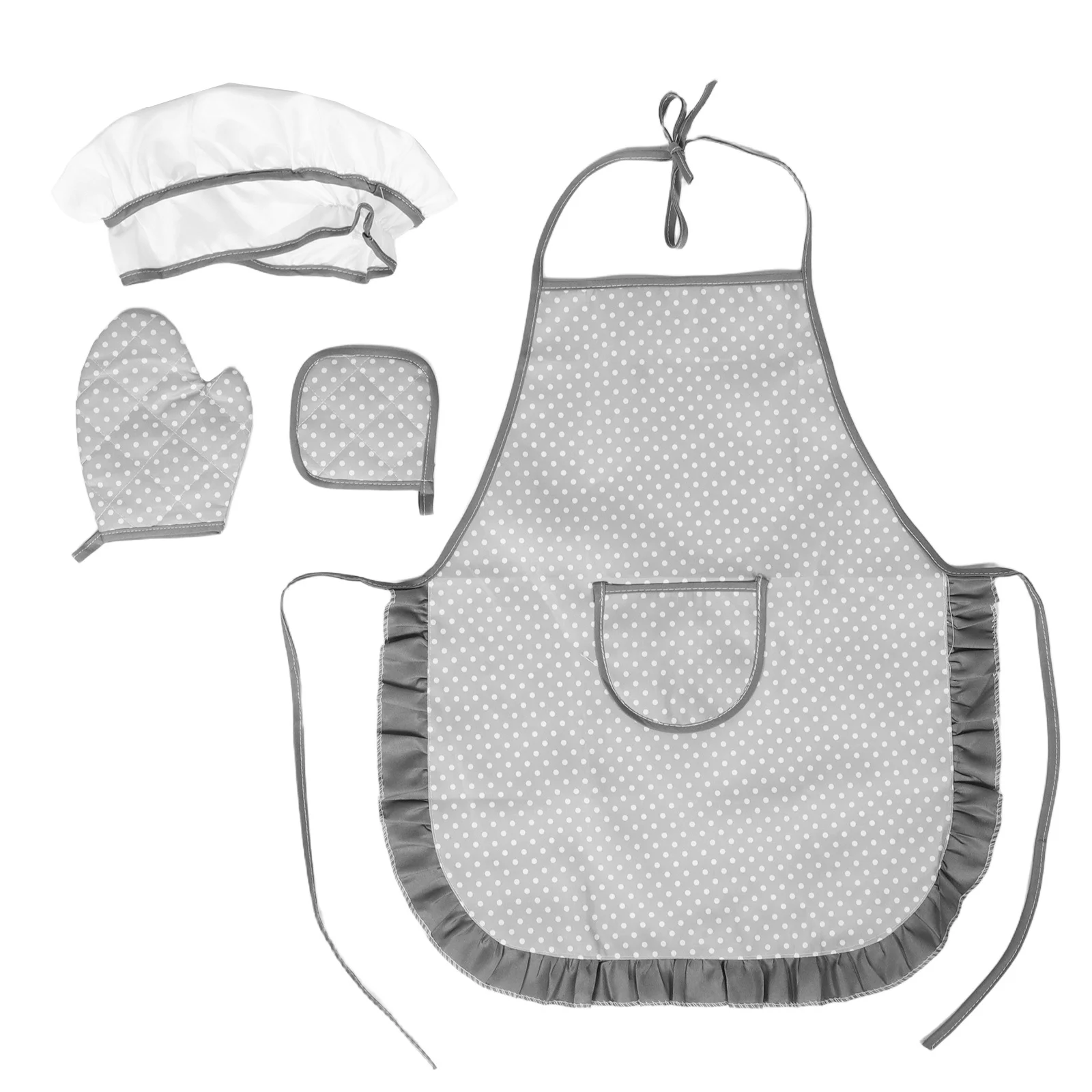 

4pcs Kids Apron Set With Hat Children Cooking Baking Kitchen Play Costume Pretend Play Activity For Toddlers Girls Boys